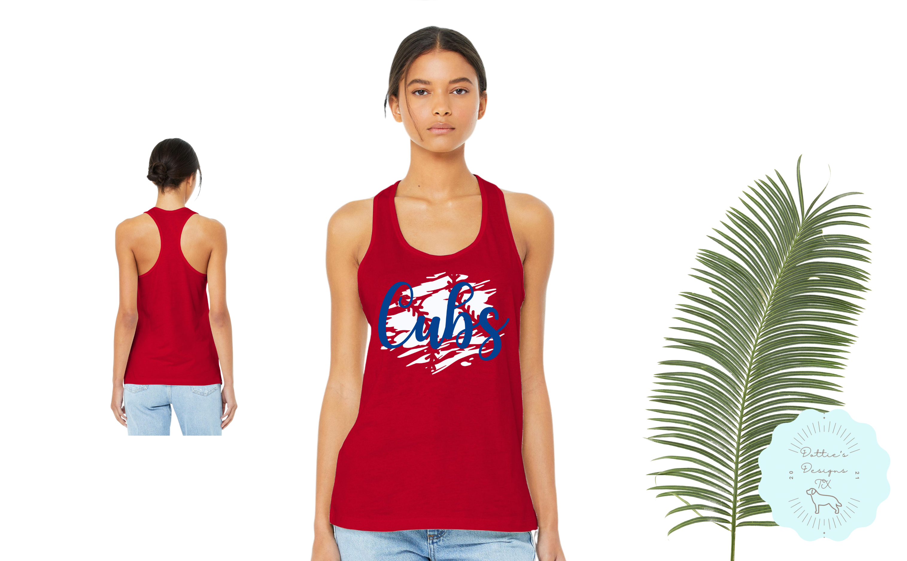 Chicago Cubs Womens Red Racerback Tank Top  Tank tops, Racerback tank top,  Chicago cubs tank top