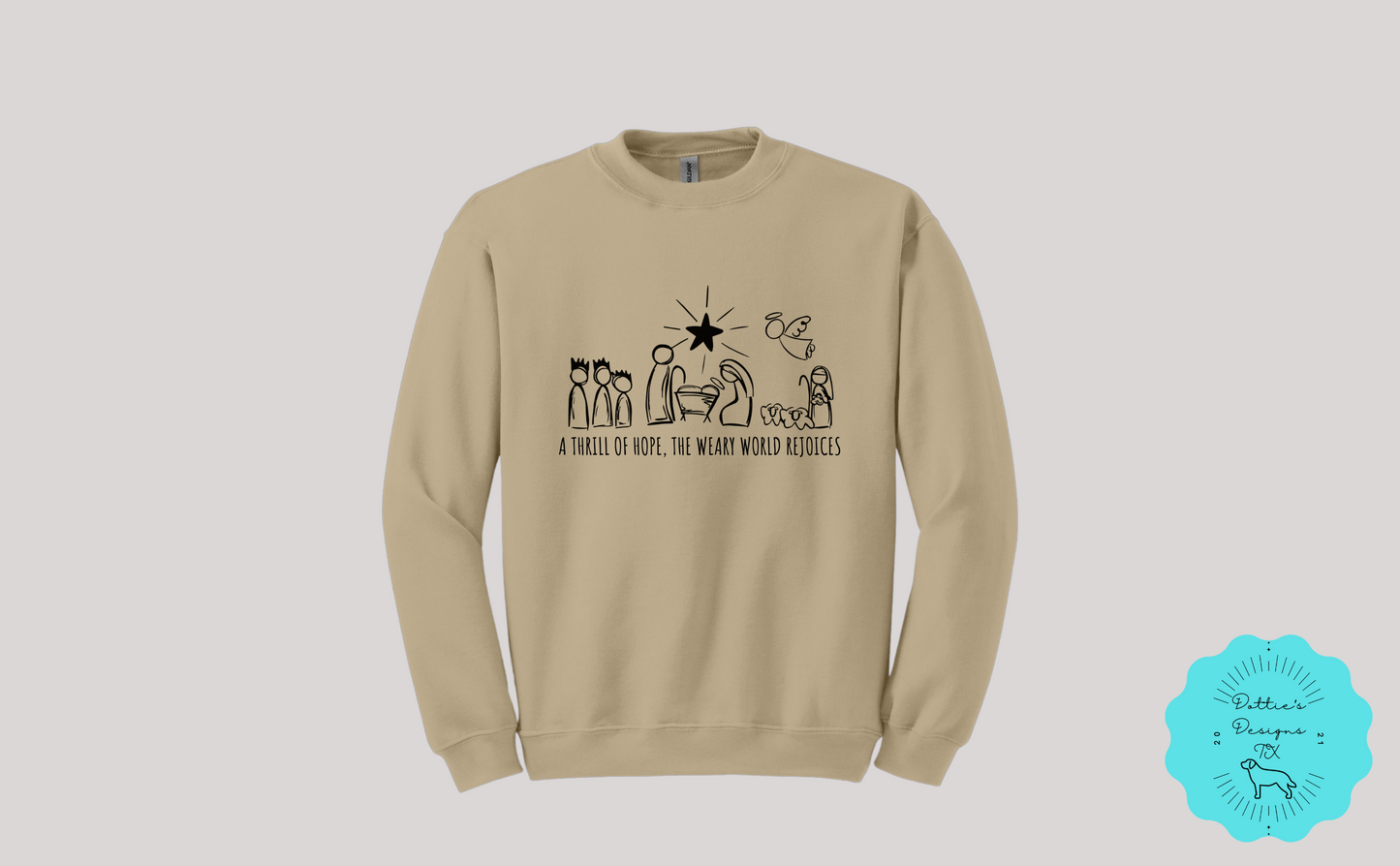 The Thrill of Hope, The Weary World Rejoices Christmas Soft and Cozy Crewneck Fleece