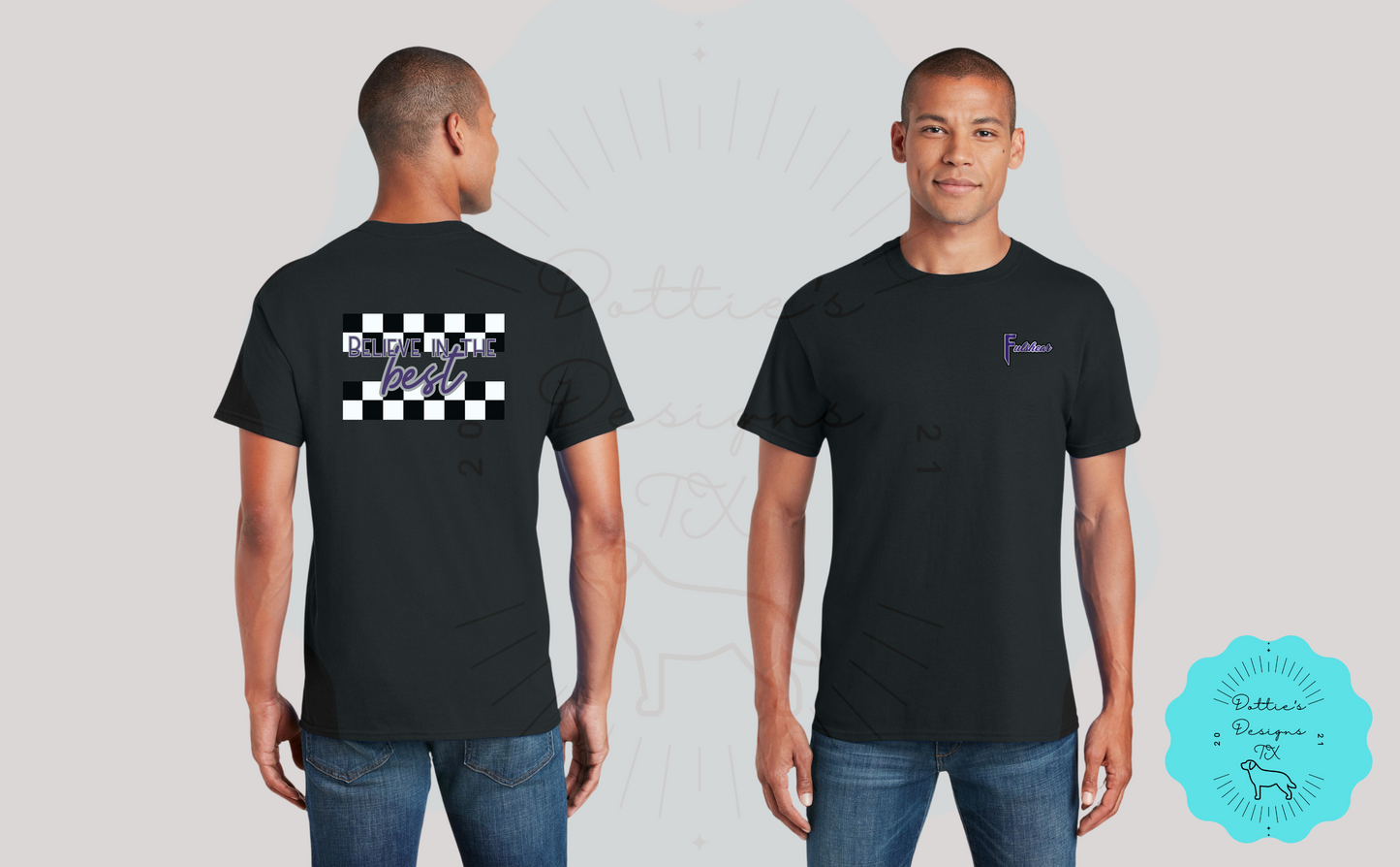 Charger Believe in the Best Checkerboard T-Shirt