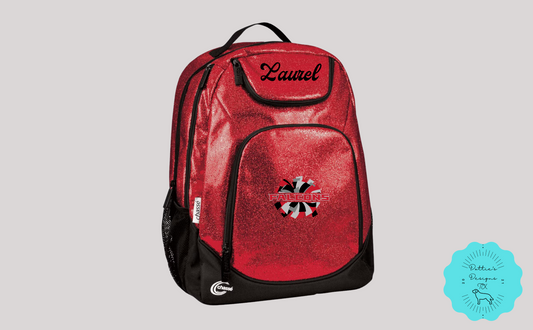 Falcons Cheer Embroidered Chasse Glitter Backpack