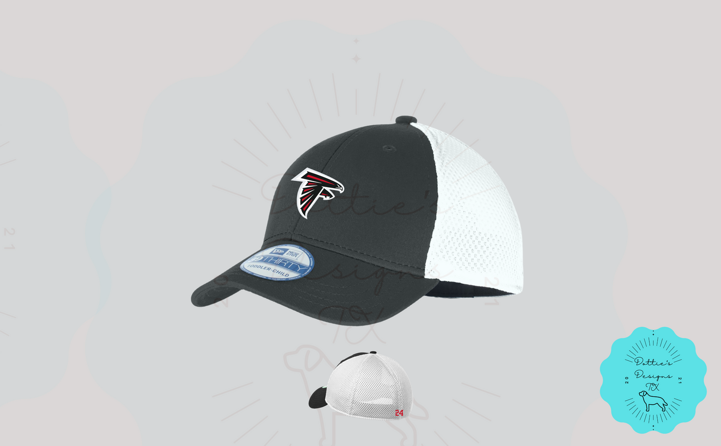 Falcons Embroidered New Era Youth Stretch Mesh Hat