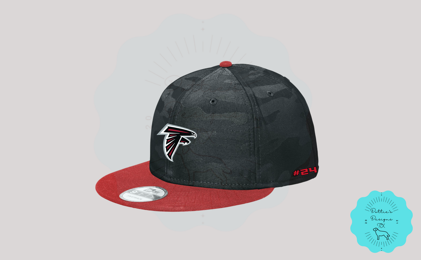 Falcons Embroidered New Era Camo Flat Bill Snapback Hat