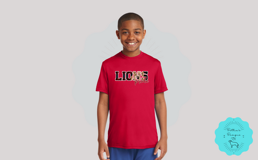Lindsey Lions Elementary Spirit Wear Pride of the Lion Sports Performance T-Shirt