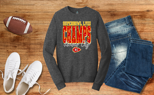Kansas City Chiefs Super Bowl LVIII Champs Crewneck Fleece