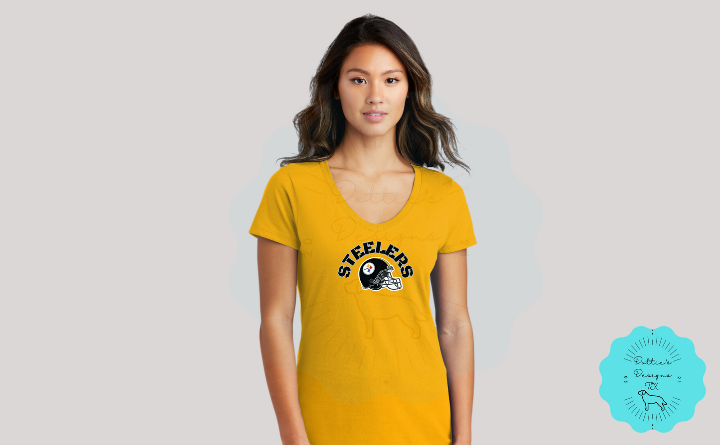 Golden Steeler Football Soft Cotton T-Shirt