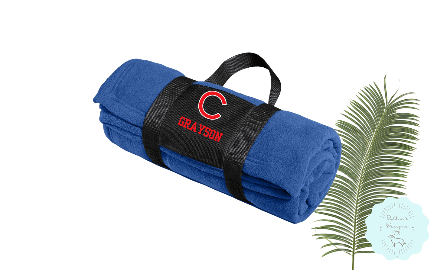 Embroidered Cubs Fleece Blanket With Carrying Strap